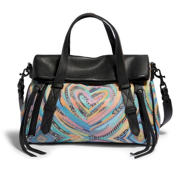 Aimee Kestenberg Handbags - Aimee Kestenberg Bali Double Entry Satchel Love Hearts rainbow stachel bag